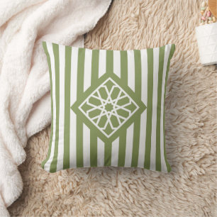 Sage Green marokkanische Zellige Blume Symbol Kissen