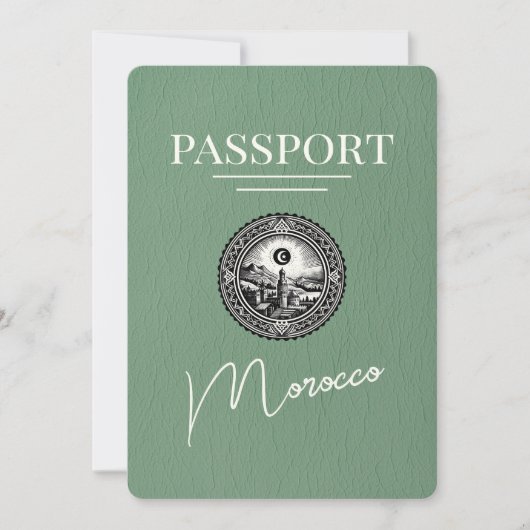 Sage Green Marokko Pass Save the Date (Vorderseite)