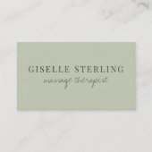 Sage Green Massage Therapist QR Code Visitenkarte (Vorderseite)