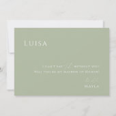 Sage Green | Matron of Honor Card (Foto-Matron der Einladung (Rückseite)