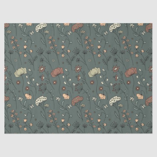 Sage Green Meadow Blüten zeitlose Blüte Seidenpapier (Vorderseite)