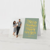 Sage Green Merry Christmas & Happy New Year Photo (Vorderseite)