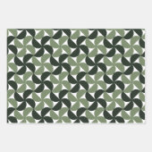 Sage Green Mid Century Modern Pattern Geschenkpapier Set (Vorderseite 3)
