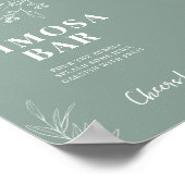 Sage Green Mimosa Bar Wedding Sign Poster (Ecke)