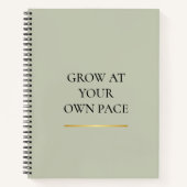 Sage Green Mindful Productivity Notizblock (Vorderseite)