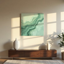 Sage Green Mineral Vein Abstrakt - Bio modern