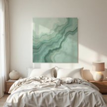 Sage Green Mineral Vein Abstrakt - Bio modern
