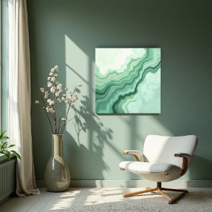 Sage Green Mineral Vein Abstrakt - Bio modern Leinwanddruck