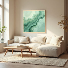 Sage Green Mineral Vein Abstrakt - Bio modern Poster