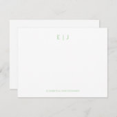 Sage Green Minimal Couple Initials Personalisiert Mitteilungskarte (Vorne/Hinten)