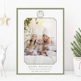 Sage Green Minimal Happy Holidays Foto Feiertagskarte