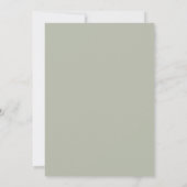 Sage Green Minimal Moderne Hochzeit Einladung (Rückseite)
