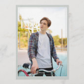 Sage Green Minimal Photo Graduation Announcement Einladung (Rückseite)