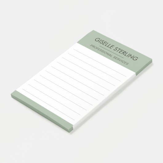 Sage Green Minimal Professional Modern Business Post-it Klebezettel (angewinkelt)