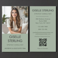 Sage Green Minimal QR Code Foto Modernes