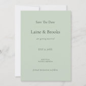 Sage Green Minimal Save the Date Card (Vorderseite)