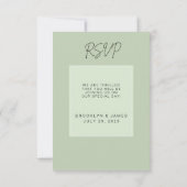 Sage Green Minimal Wedding RSVP Card (Rückseite)