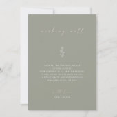 Sage Green Minimal Wedding Well Card Einladung (Vorderseite)