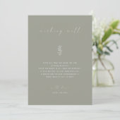 Sage Green Minimal Wedding Well Card Einladung (Stehend Vorderseite)