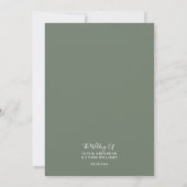 Sage Green Minimalist Botanical Wedding  Einladung (Rückseite)