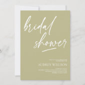 Sage Green Minimalist Bridal Shower Invitation Einladung (Vorderseite)