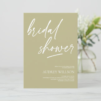 Sage Green Minimalist Bridal Shower Invitation Einladung