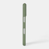 Sage Green Minimalist Business Logo & QR Code iPhone 16 Hülle (Rechte Seite)