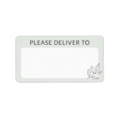 Sage Green Minimalist Deliver Ship To Shipping Adressaufkleber (Vorne)