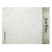 Sage Green Minimalist Modern Book Review Notizblock (Vorderseite)