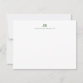 Sage Green Minimalist Monogramm Professionell Mitteilungskarte