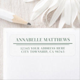 Sage Green Minimalist Return Address