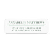 Sage Green Minimalist Return Address (Vorne)
