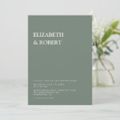 Sage Green Minimalist Simple Modern wedding Einladung (Stehend Vorderseite)