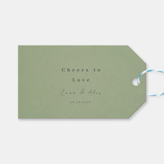 Sage Green Minimalist Wedding Favor Gift Tag Geschenkanhänger