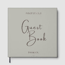 Sage Green Minimalist Wedding Guest Book