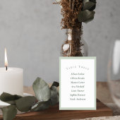 Sage Green Minimalist Wedding Table Number Card Tischnummer