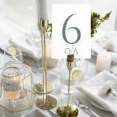 Sage Green Minimalist Wedding Table Number Card Tischnummer