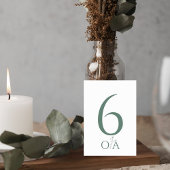 Sage Green Minimalist Wedding Table Number Card Tischnummer