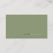 Sage Green Minimalistic Beruflich QR Code Visitenkarte (Vorderseite)