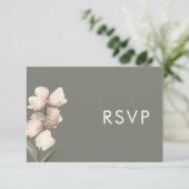 Sage Green Minimalistic UAWG Wedding Response Card RSVP Karte (Stehend Vorderseite)