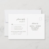 Sage Green Minimalistic UAWG Wedding Response Card RSVP Karte (Rückseite)