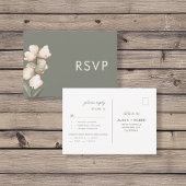 Sage Green Minimalistic UAWG Wedding Response Card RSVP Karte