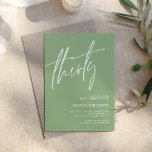 Sage Green Minimalistisch 30. Geburtstag Einladung<br><div class="desc">*** Bitte geben Sie H012 in den Shop Suche nach allen passenden Artikeln *** oder besuchen Sie unsere Seite Grün Minimalistische Sammlung. *** Dieses hochwertige Design ist einfach zu anpassen, um Ihre Hochzeitsfarben, Stile und Thema. Für weitere Anpassungen klicken Sie bitte auf den Link "Edit using Design Tool" und verwenden...</div>