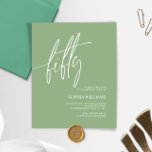 Sage Green Minimalistisch 50. Geburtstag Einladung<br><div class="desc">*** Bitte geben Sie H012 in den Shop Suche nach allen passenden Artikeln *** oder besuchen Sie unsere Seite Grün Minimalistische Sammlung. *** Dieses hochwertige Design ist leicht an Ihre Geburtstagsfarben, -stile und -themen anzupassen. Für weitere Anpassungen klicken Sie bitte auf den Link "Edit using Design Tool" und verwenden Sie...</div>