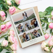 Sage Green Minimalistisch 7 Foto Hochzeit Dankeskarte