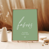 Sage Green Minimalistisch Bevorzugung Signing Poster