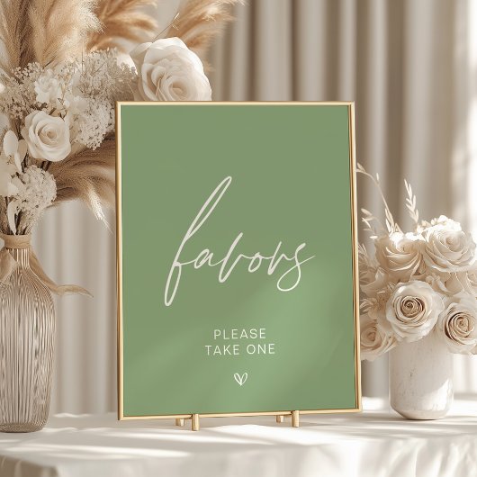 Sage Green Minimalistisch Bevorzugung Signing Poster