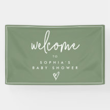 Sage Green Minimalistisch Boho Babydusche Willkomm