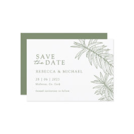 Sage Green Minimalistisch Botanic Save the Date