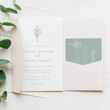 Sage Green Minimalistisch Botanicals Wedding